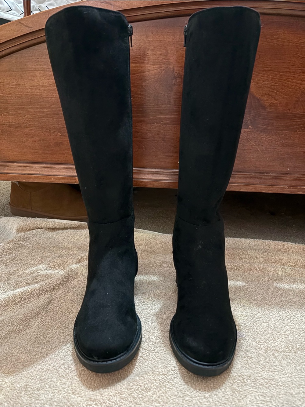 Esprit Black Suede & Stretch Knee High Boots. Size 8. NWOT
